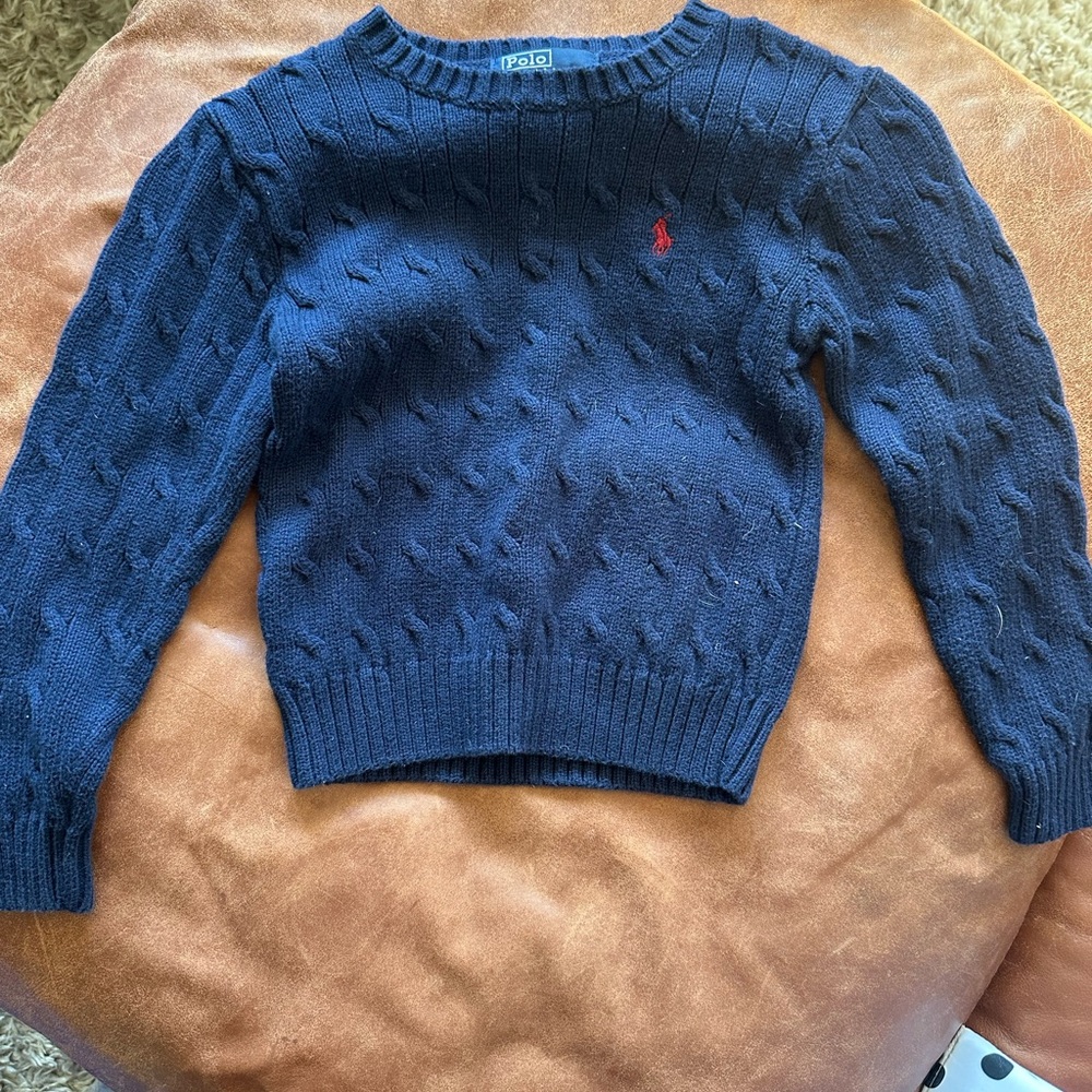 Polo by Ralph Lauren Men's Dark Blue Cable-Knit Sweater